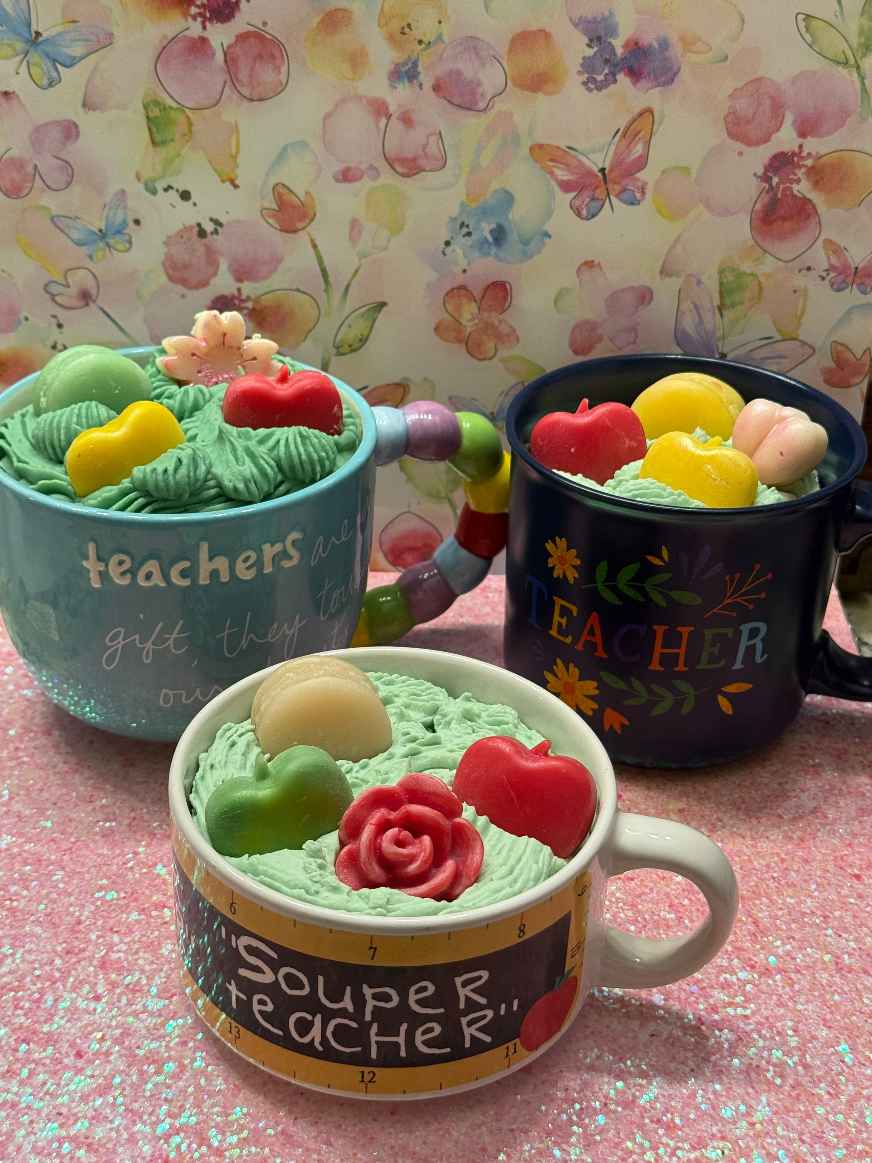 Love my Teacher wickless candle mugs